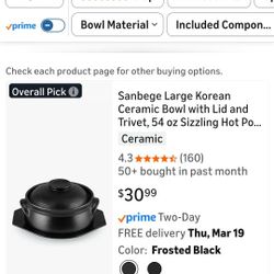 Korean Ceramic Bowl with Lid and Trivet