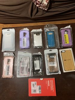 25.00 Each OBO. Cases to fit S8 & other phones. White box with bamboo case fits iPhone 6S/ 6Plus