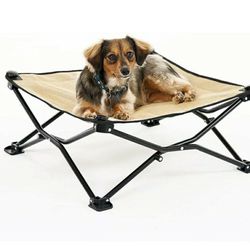 Cooling Elevated Dog Bed, Portable for Travel & Camping, Collapsible for Storage, Standard, Desert Sand
