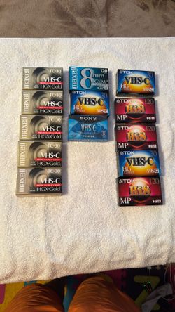 VHS-C And HI-8 Camera Tapes.  Factory Sealed 