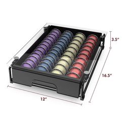 Crystal Tempered Glass Organizer Drawer Nespresso Vertuo Capsules