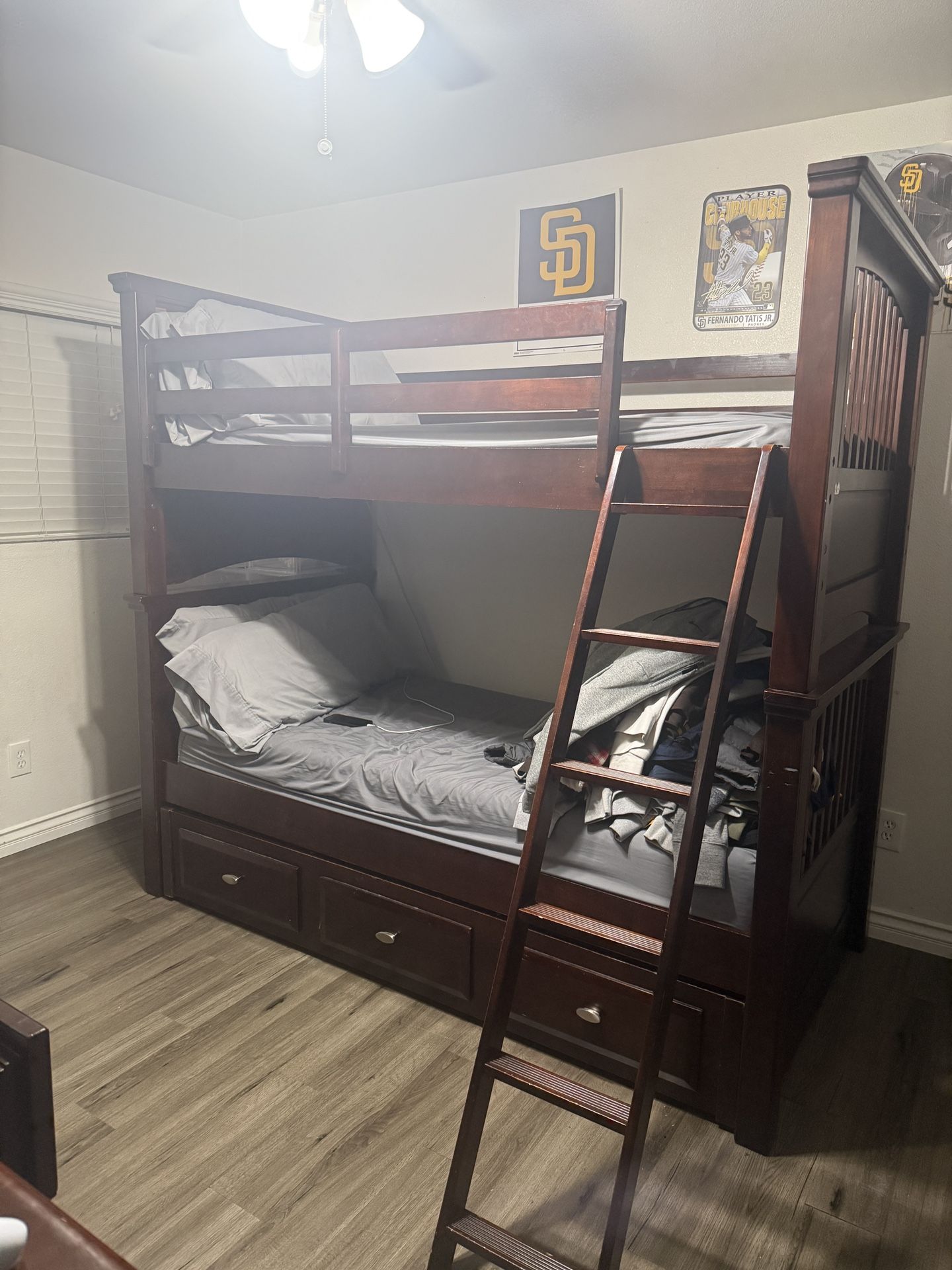Bunk beds plus dresser and nightstand