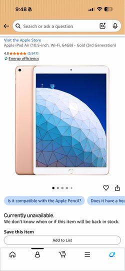 Apple iPad Air 10.5-inch 64GB Gold 3rd Gen
