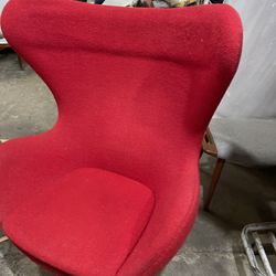 Red Mid Century Chair 