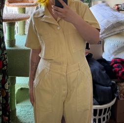 big bud press pastel yellow jumpsuit
