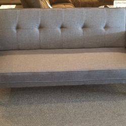 Brand New 75" x 44" Gray Linen Sofa Futon