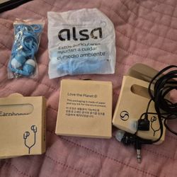Blue Alsa & Black Korean Wired Ear Buds - Brand New!  Pick Any Color For Only $5 Bucks!