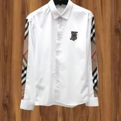 Burberry White Long Sleeve Shirt
