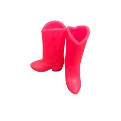 Vtg Barbie Doll Size BOOTS - Hot Pink