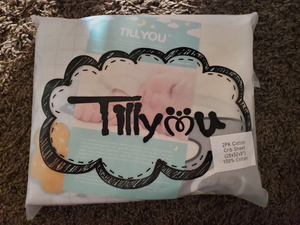 2 Pack Fitted Crib Sheets- New