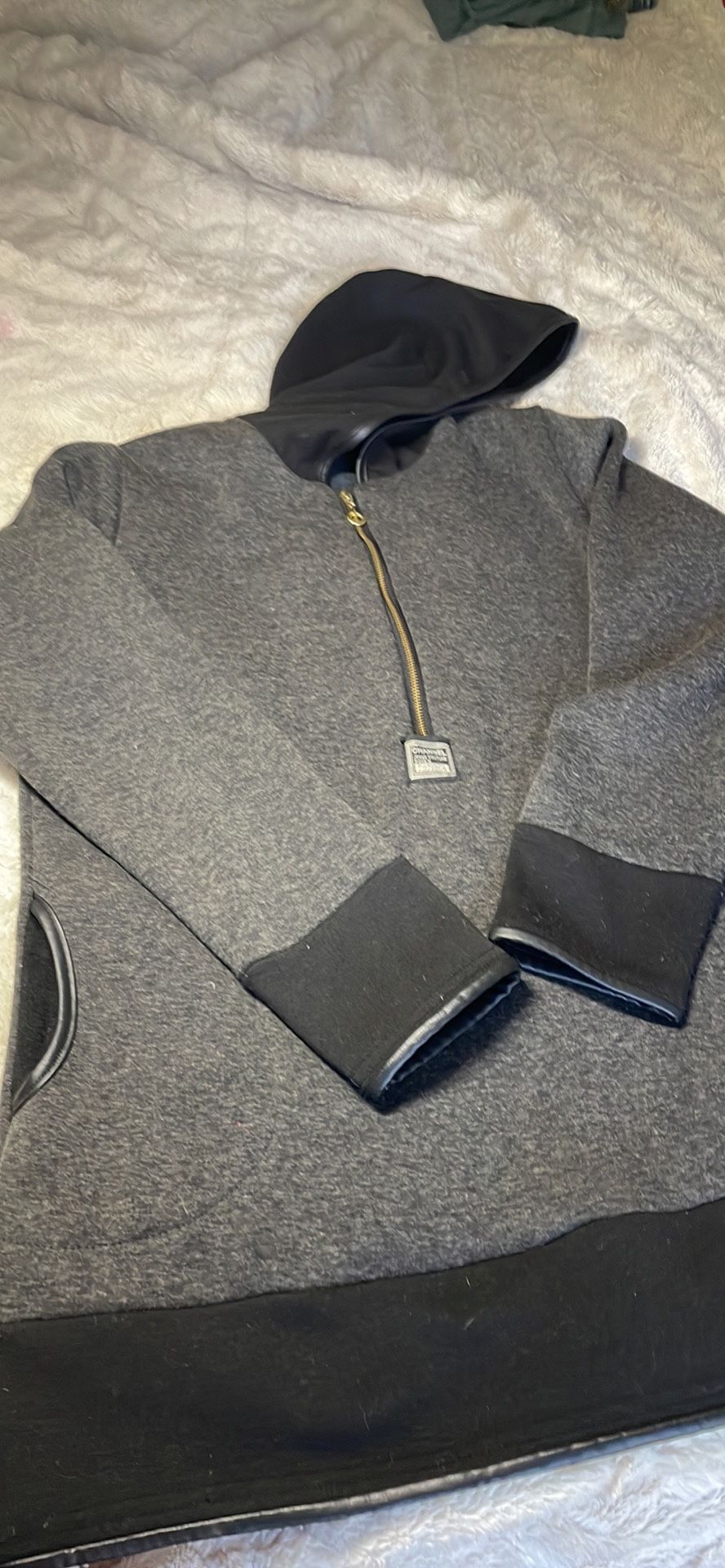 Grey & Black Women large Hoodie