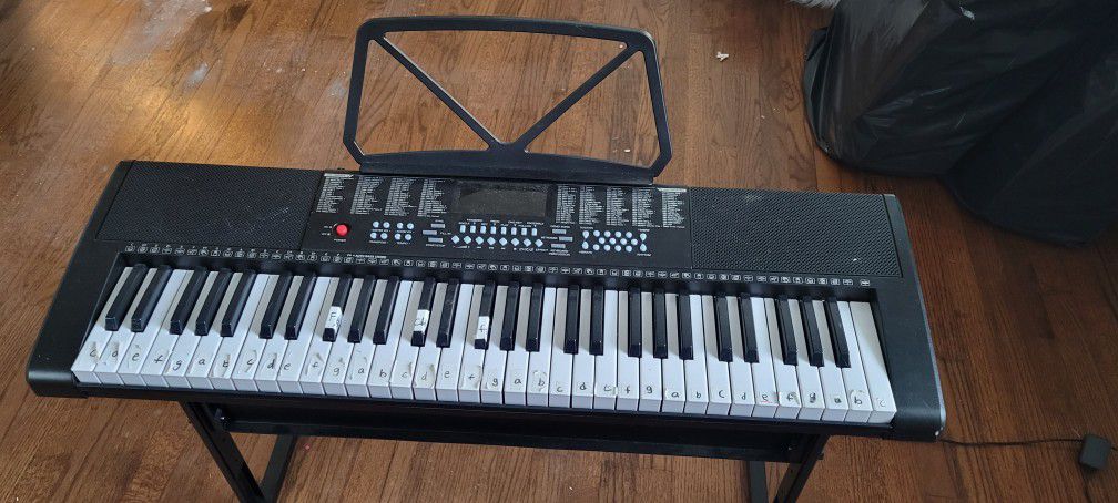 Music Keyboard With Stand & Chair