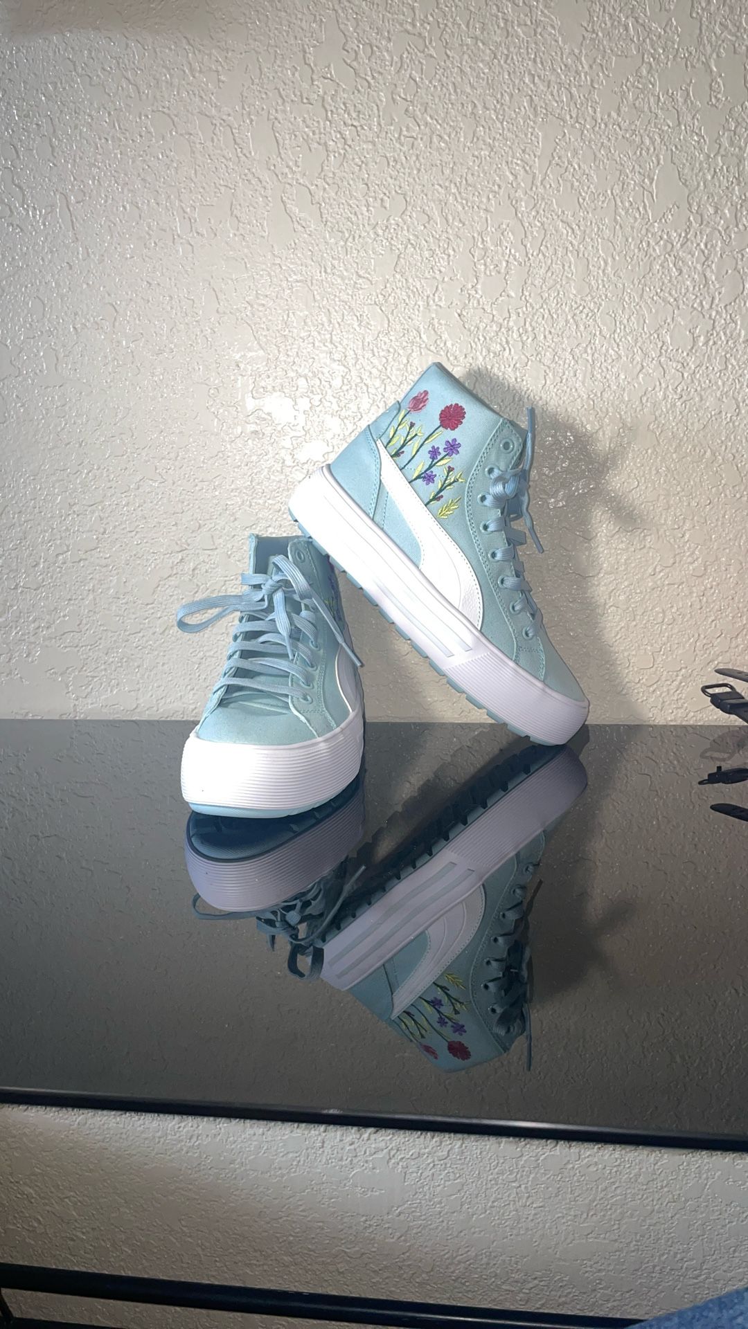 Puma Kaia 2.0 Mid Floral Platform High Top Sneakers SIZE 8W