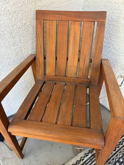 Solid Teak Wood Outdoor Armchairs – Set of 2