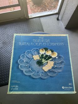 Egg Relish Crystal Serving Tray
