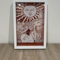 Framed Metallic Art Print “The Sun” Tarot Card