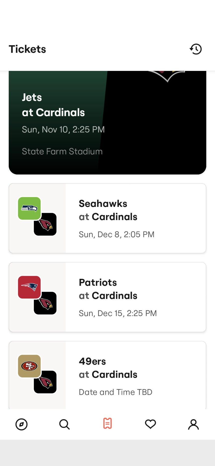 Arizona Cardinals Vs Seattle Seahawks 4 Sideline Seats
