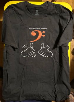 Black Tee Shirt - Bass Player - Music