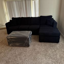 💥 New Black Sectionals With Free Ottoman