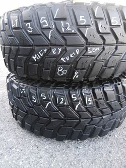 Pair Of 35/12.5 /R15 With  90% Of The Threat Or Life Mickey Thompson Baja CLAW  