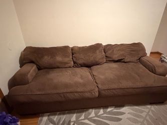 Brown Fabric 3-Seat Sofa