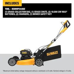 DEWALT 20V MAX 21.5 in. Battery Powered Walk Behind Self Propelled Lawn Mower with (2) 10Ah Batteries & Charger