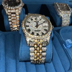 Burst Down Rolex Moissanite Watch 