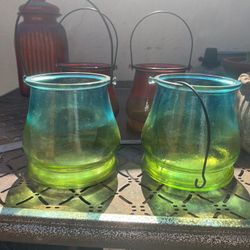 Green Candle Jars 
