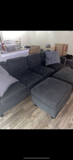 Stark Dark Grey Sofa with Reversible Chaise