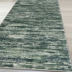 3 rugs 2x3, 2x5, 2x7 washable non-skid dark green abstract pattern