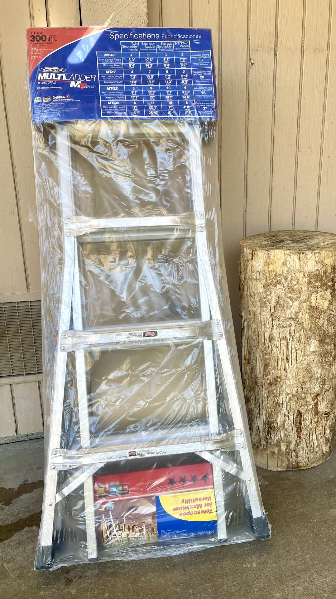 werner ladder 300 lbs telescoping $200