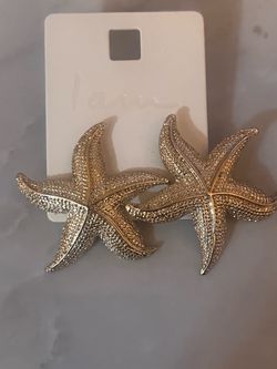 Gold Starfish Statement Earrings
