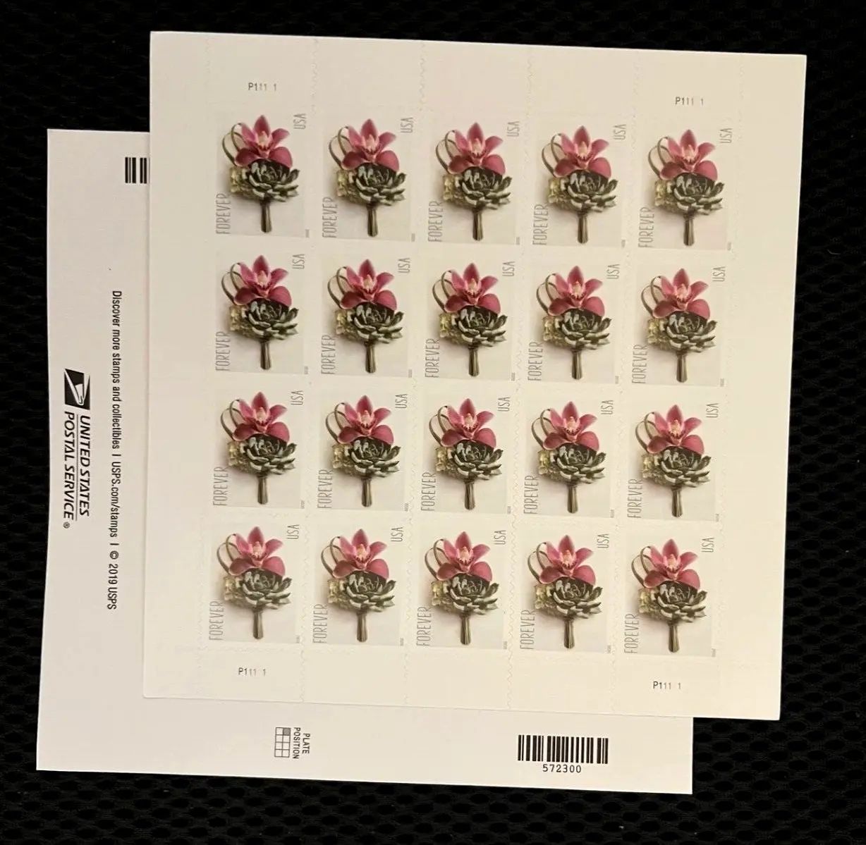1000 Contemporary Boutonniere Self-Adhesive Forever Stamps