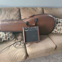 Electric acoustic guitar and amp