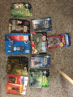 80’s 90’’s & early 2000’s Action figures all mint on card Star Wars & NBA
