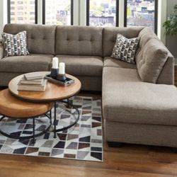 Mahoney Chocolate 2-Piece RAF Sectional ASK,  Recliner, Chair, Sleeper Sofa, Ottoman, Couch.Table, Chair, Bench
