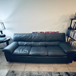 Navy Leather Sofa Sleeper 
