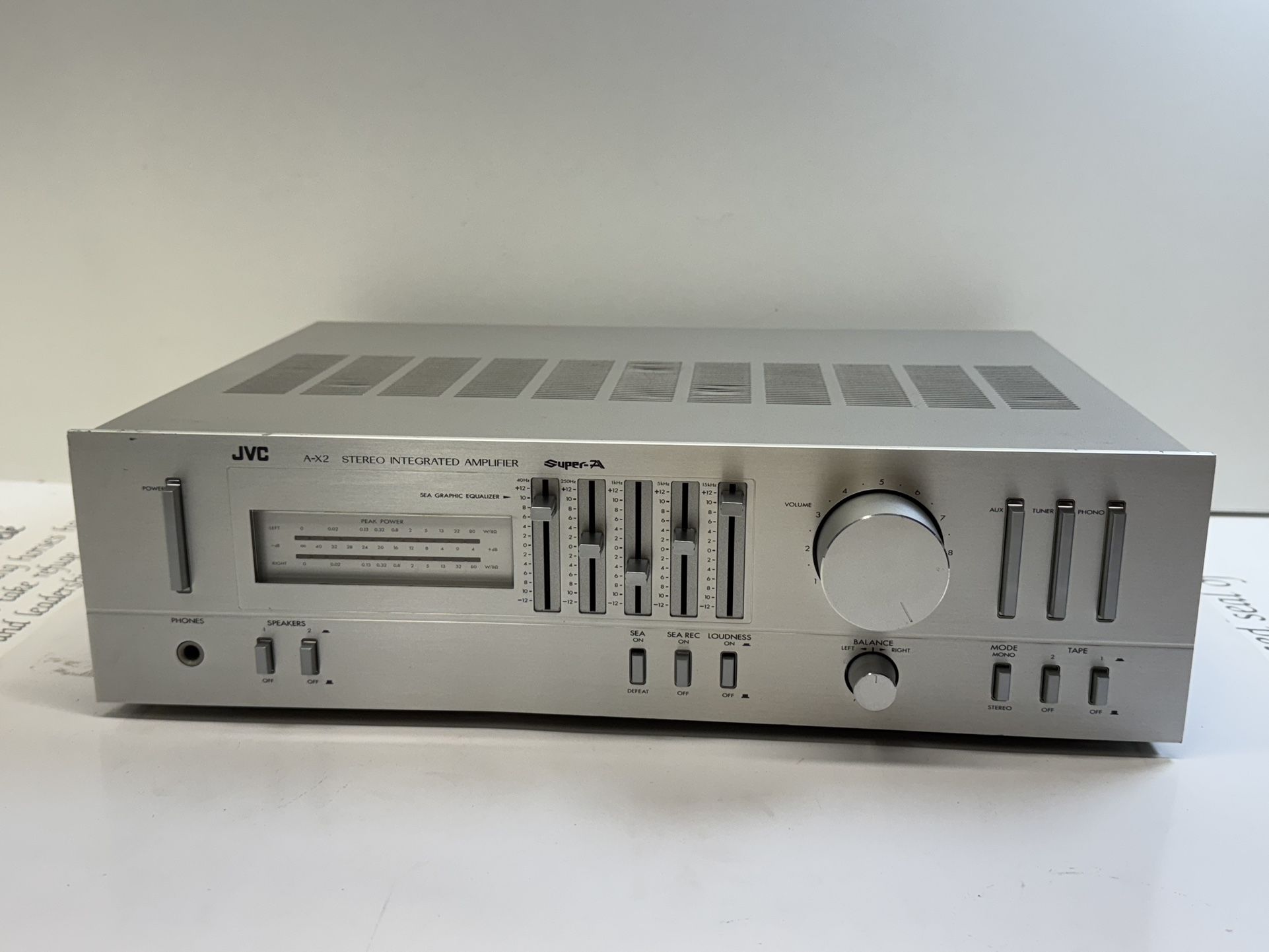 Beautiful Vintage JVC A-X2 Stereo Integrated Amplifier Super-A Silver Face Made In Japan (Professionally Serviced)