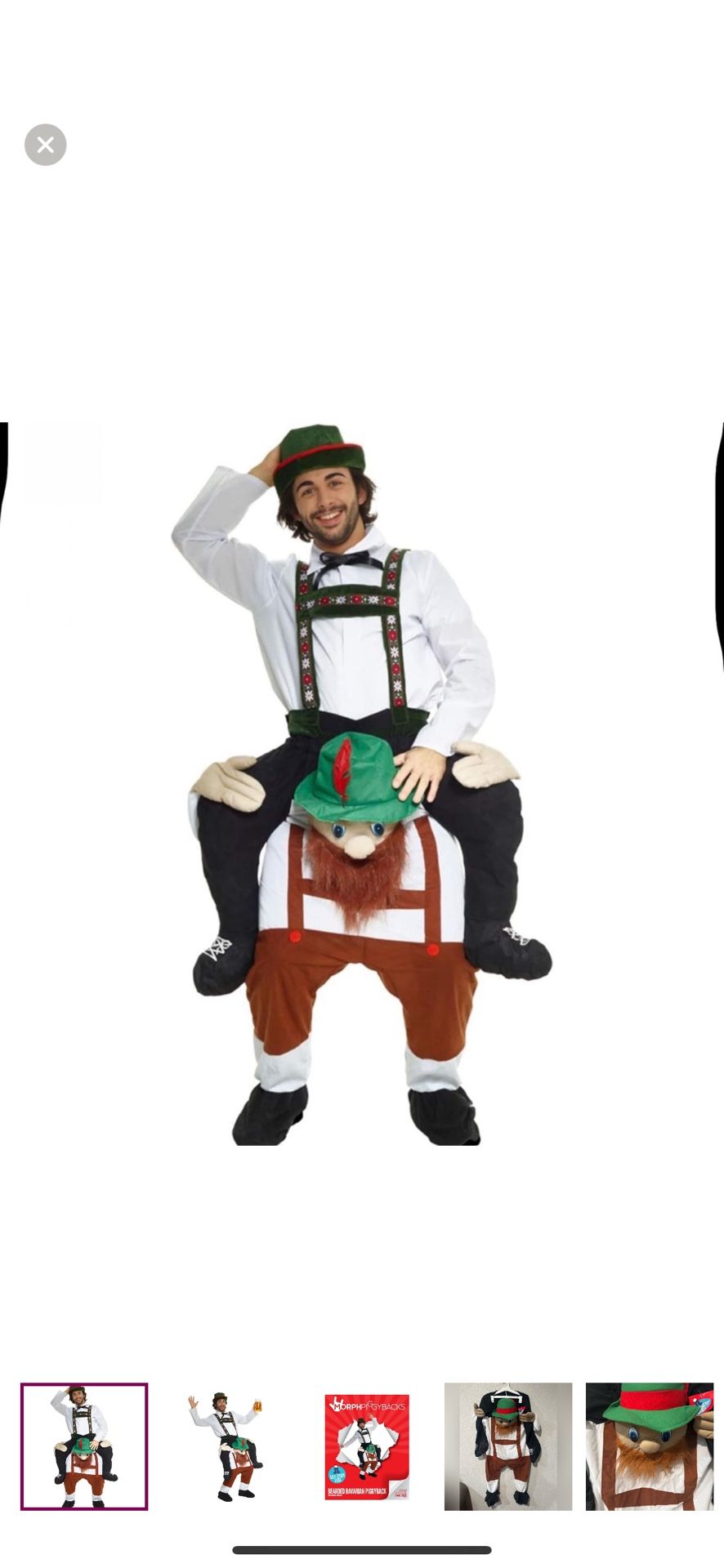 MORPH COSTUMES Bavarian Piggyback Costume, Brown, White and Black one size