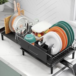 Large Extendable Dish Drying Rack, 16.93" to 26.57"  Q(8)