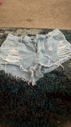 SHEIN light wash jean shorts