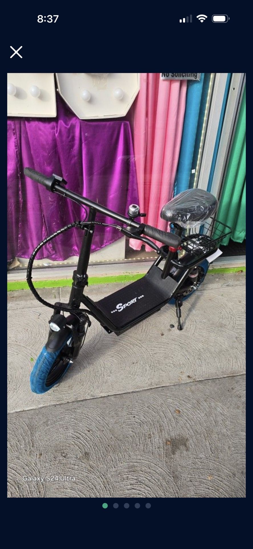 ELECTRIC SCOOTER WITH SEAT 25MPH-35MILES RANGE Electric Scooter with Seat,1200W Peak Motor, 25 MPH 750Wh 35-45 Miles , 14" Foldable Commuting Electric