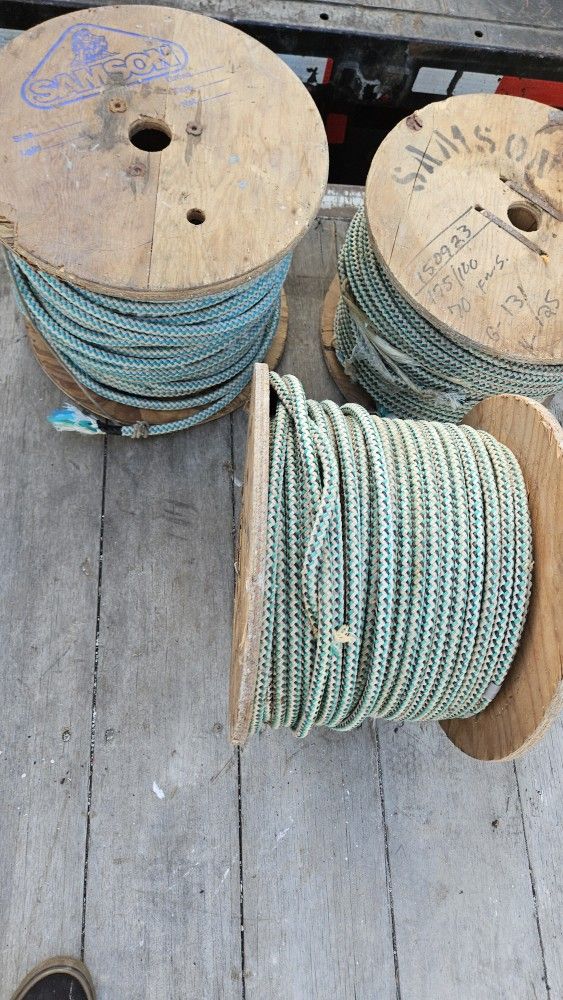 3 reels 400ft Rope Reel, Samson Dura Oceanmaster led core Poly- Nylon braided Line