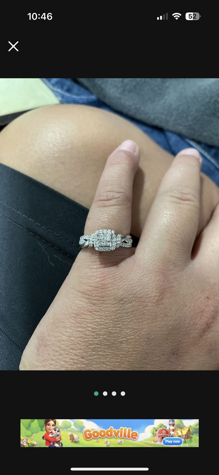 10k white gold engagement ring