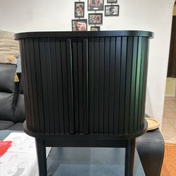 Modern Wood Nightstand / Side Table with Storage Shelf