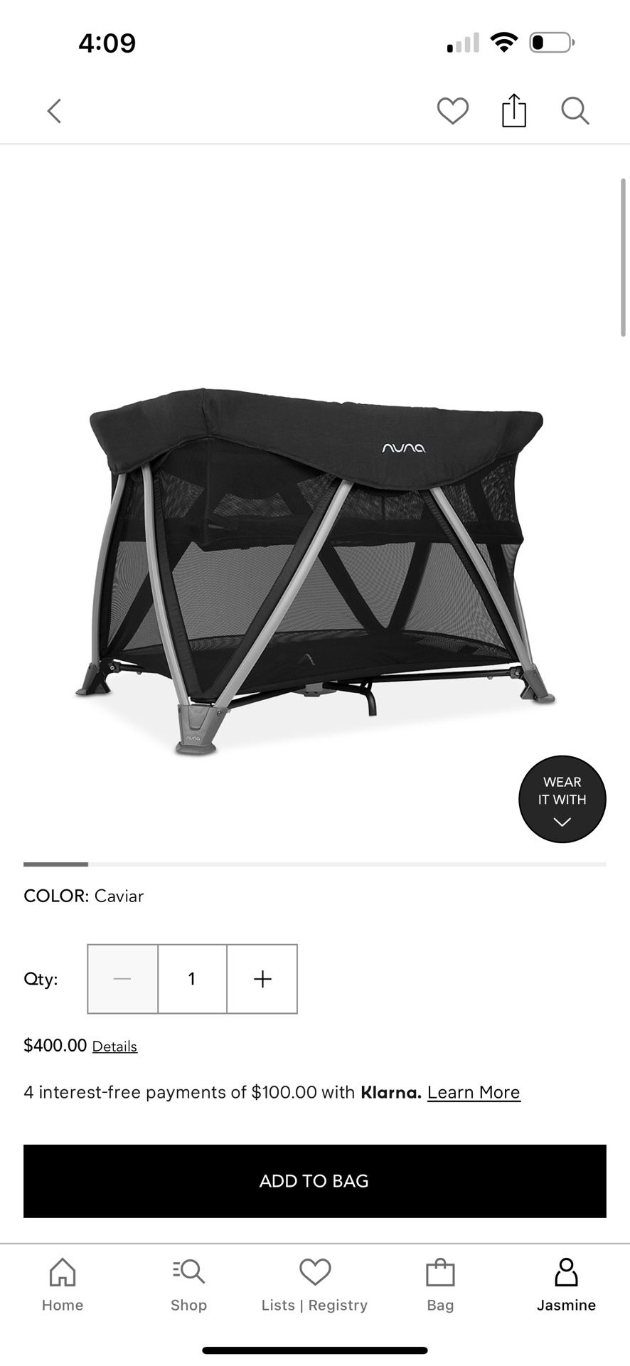 Nuna SEÑA AIRE TRAVEL CRIB