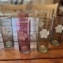 Vintage Mid-Century Tumblers Iridescent Set Of 6