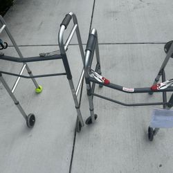 Guardian Adjustable height folding walker w/two 5" wheels, gray, 300lbs capacity Each One 1️⃣ 30$
