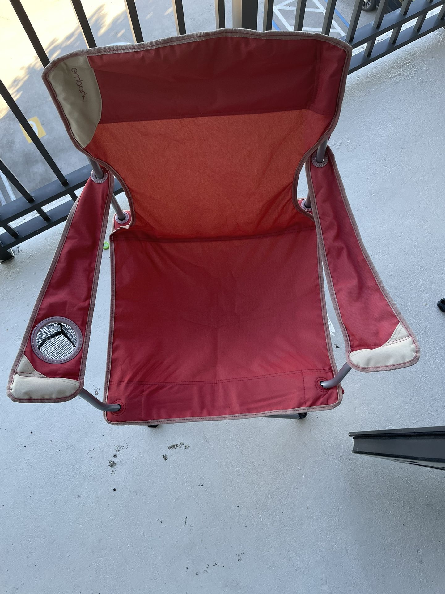 Portable Beach Chairs Or Balcony Chairs. Colors RED & BLACK Quick Closing & Lightweight