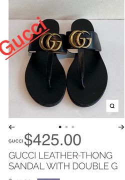 $70 OBO Authentic Gucci Leather Thong Sandals with Double G